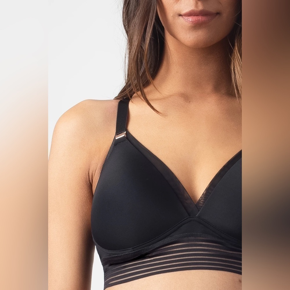 ProjectMe by Hotmilk AMBITION TRIANGLE CONTOUR BLACK NURSING BRA - WIREFREE - Picture 3 of 12